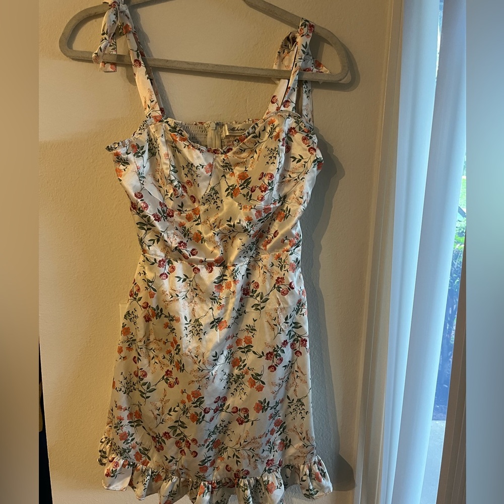 Floral Sleeveless Dress with Ruffle Hem